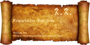 Kopstein Karina névjegykártya